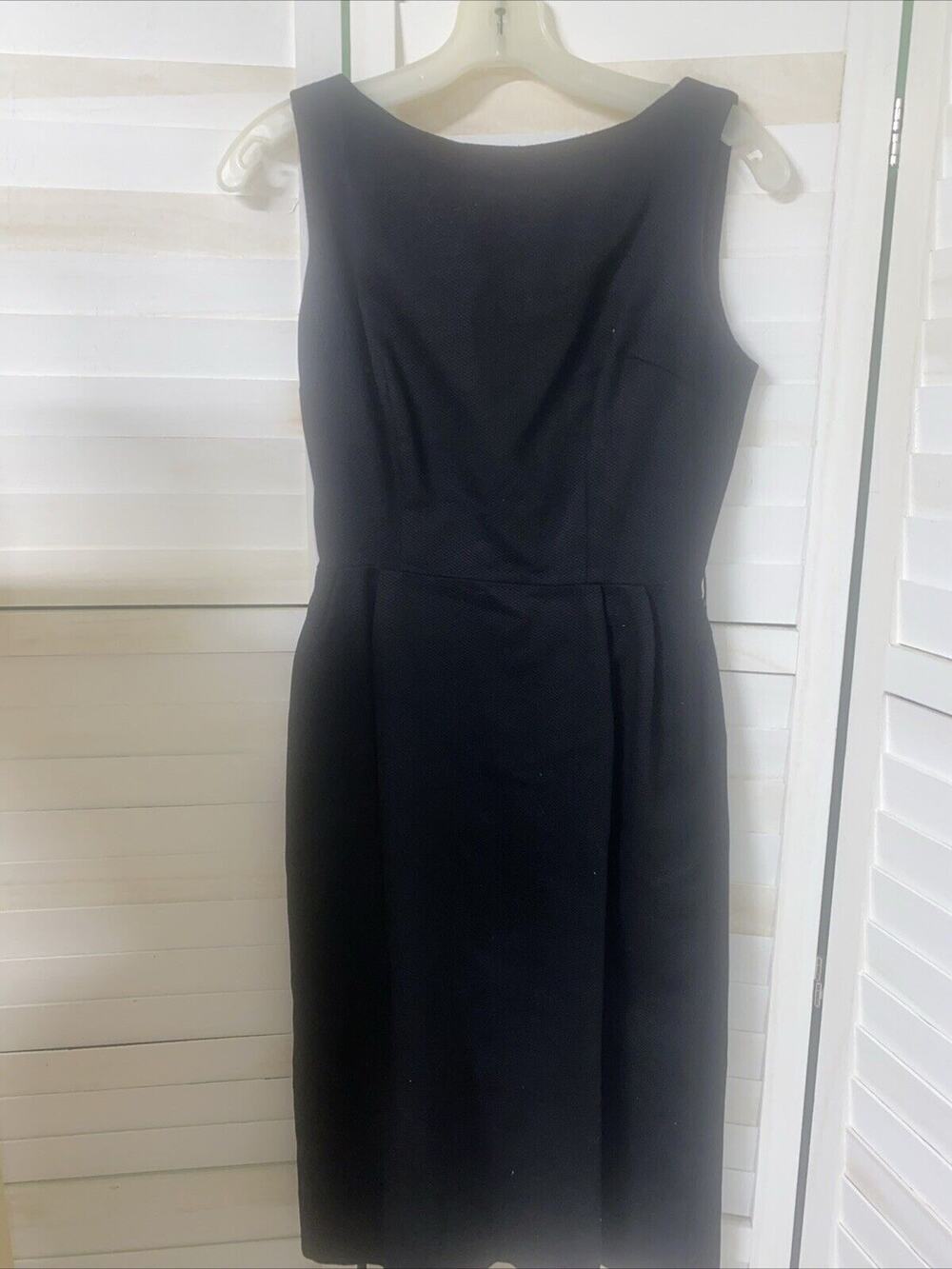 Vintage Mid Century 60s Handmade Cotton Pique Black Pencil Wiggle Dress Small
